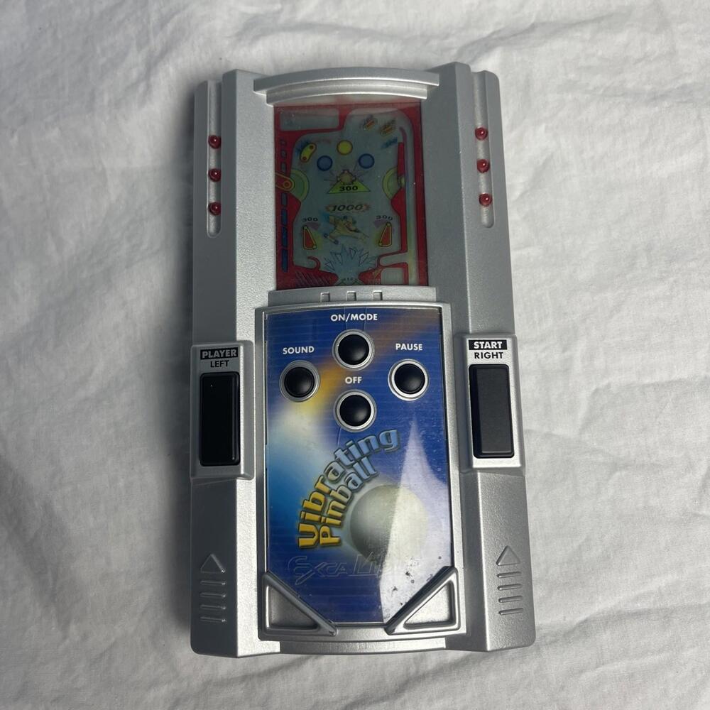 Excalibur Vibrating Pinball Handheld Electronic Video Game Sounds & Lights Works